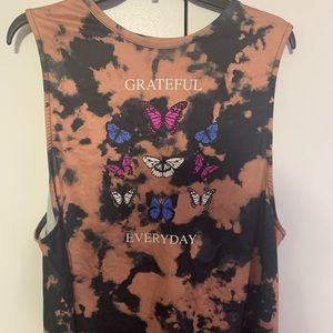 Plus size tie dye with butterfly print.